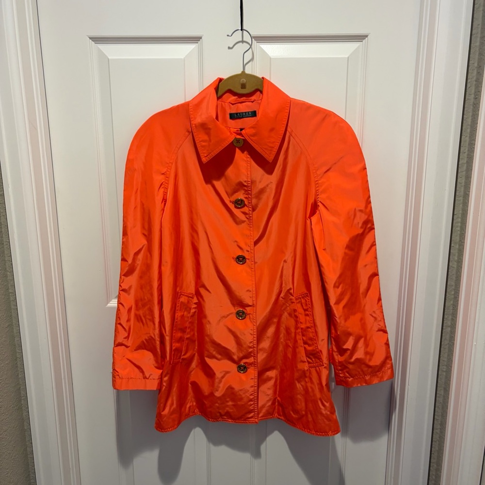 Lauren Ralph Lauren Vibrant Orange Trench Coat